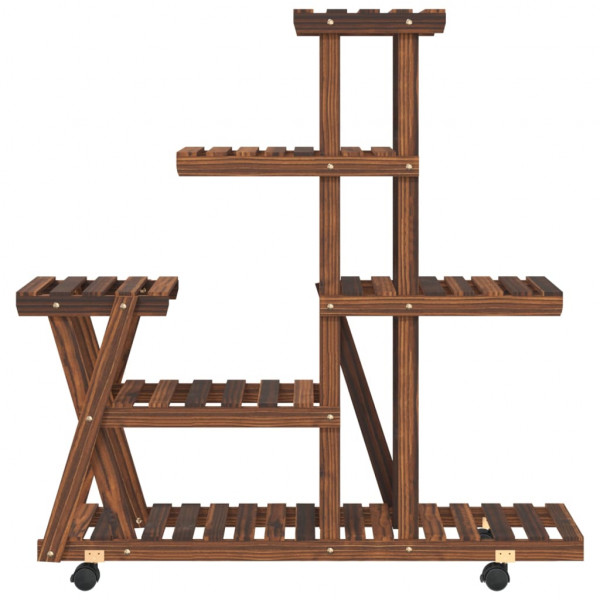 Suporte de plantas com rodas 95x25x101 cm abeto maciço M 4