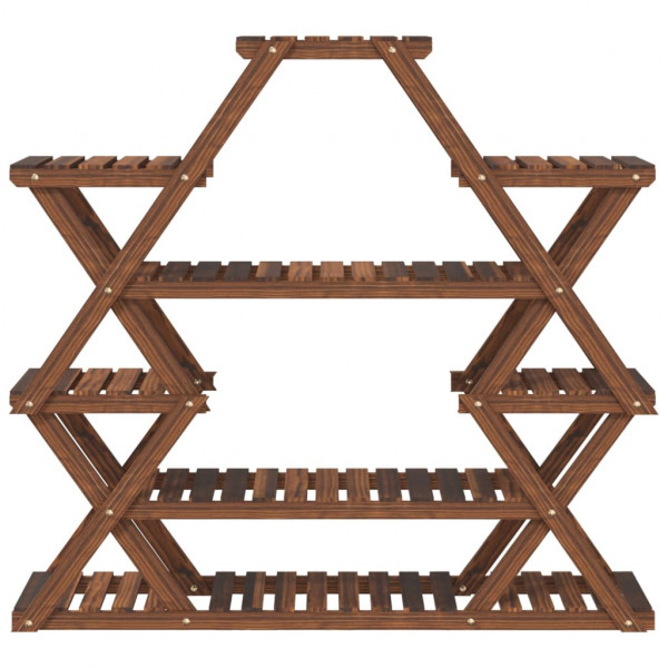 Soporte para flores de madera maciza abeto 110x25x105 cm M 4