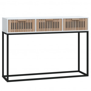 Mesa consola 105x30x75 cm derivados de madeira e ferro branco H