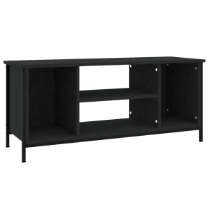Mueble de TV madera contrachapada negro 102x35x45 cm H