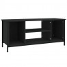Mueble de TV madera contrachapada negro 102x35x45 cm 2