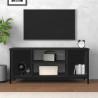 Mueble de TV madera contrachapada negro 102x35x45 cm 3
