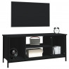 Mueble de TV madera contrachapada negro 102x35x45 cm 4