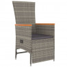 Set comedor de jardín 5 piezas con cojines ratán sintético gris 5