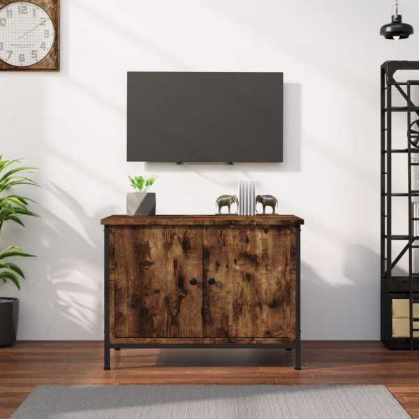 Mueble de TV madera contrachapada roble ahumado 60x35x45 cm D