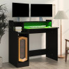 Escritorio con luz LED madera contrachapada negro 97x45x90 cm 4