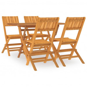 5 pcs conjunto de jantar p/ jardim madeira de teca maciça H