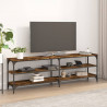 Mueble de TV madera contrachapada roble ahumado 160x30x50 cm 1