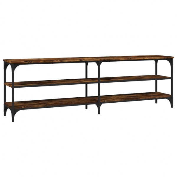 Mueble de TV madera contrachapada roble ahumado 160x30x50 cm M 2