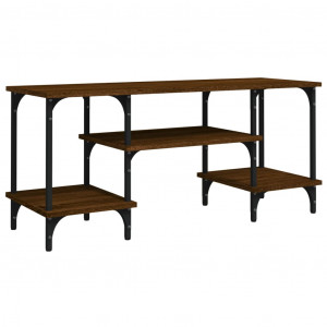 Mueble de TV madera contrachapada marrón roble 102x35x45.5 cm H