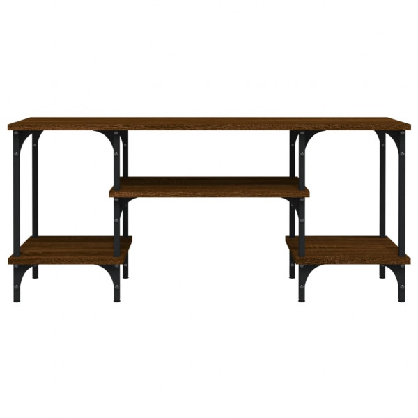 Mueble de TV madera contrachapada marrón roble 102x35x45.5 cm M 5