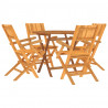 Juego de comedor para jardín 5 piezas madera maciza de teca 3