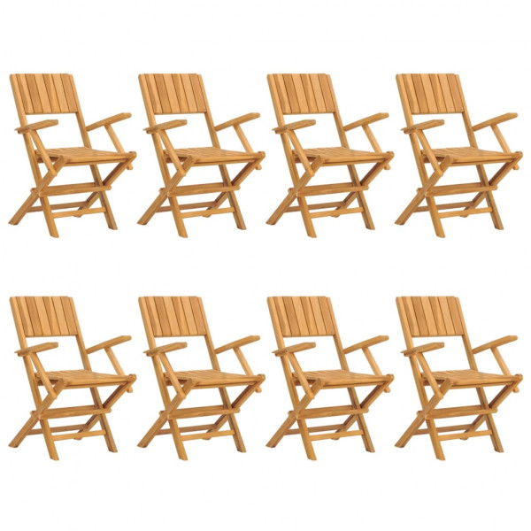 Sillas de jardín plegables 8 uds madera maciza teca 55x61x90 cm M 2