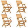 Cadeiras de jardim dobráveis 4 pcs 55x62x90 cm teca maciça 2
