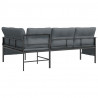 Sofá de canto de jardim aço e textilene antracite 5