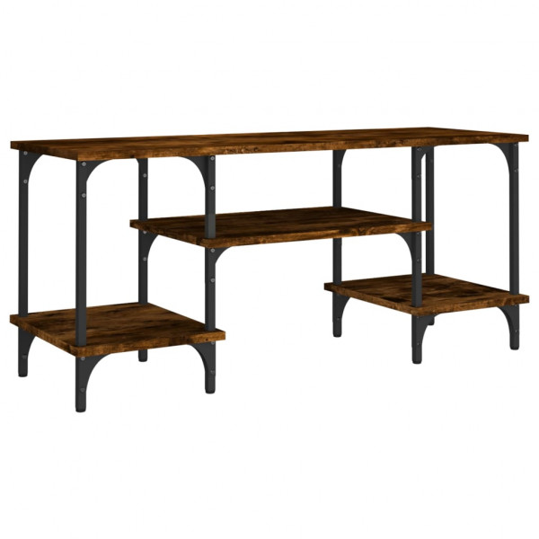 Mueble de TV madera contrachapada roble ahumado 102x35x45.5 cm M 2