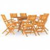 Juego de comedor de jardín 7 piezas madera maciza de teca 2