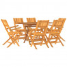 Conjunto de jantar para jardim 7 pcs madeira de teca maciça 3