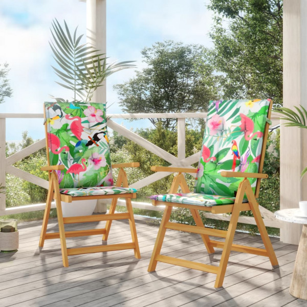 Cojines para silla 2 uds tela multicolor 120x50x3 cm D