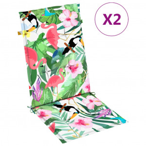 Almofadões para cadeiras altas de jardim 2pcs tecido multicolor H
