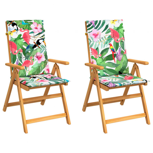 Almofadões para cadeiras altas de jardim 2pcs tecido multicolor M 3