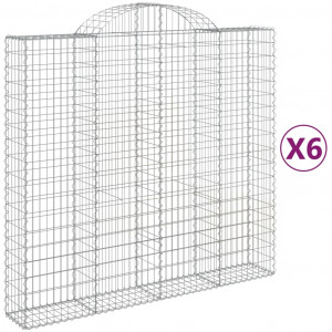 Cestos gabião arqueados 6pcs 200x50x180/200cm ferro galvanizado H