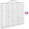 Cestos gabião arqueados 6pcs 200x50x180/200cm ferro galvanizado 2