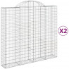 Cestos gabião arqueados 2pcs 200x50x180/200cm ferro galvanizado 2