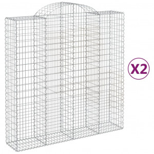 Cestos gabião arqueados 2pcs 200x50x200/220cm ferro galvanizado H