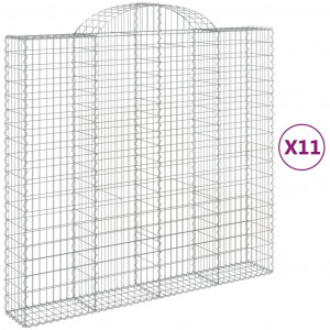 Cestos gabião arqueados 11 pcs 200x50x180/200 ferro galvanizado H