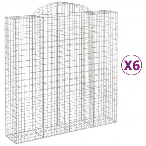 Cestos gabião arqueados 6pcs 200x50x200/220cm ferro galvanizado H