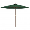 Sombrilla de jardín con poste de madera verde 299x240 cm 2