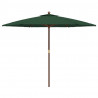 Sombrilla de jardín con poste de madera verde 299x240 cm 4
