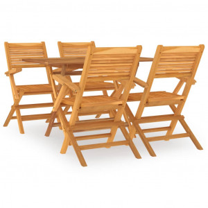 Conjunto de jantar para jardim 7 pcs madeira de teca maciça H