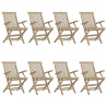 Cadeiras de jardim dobráveis 8 pcs 56x61x89cm teca maciça cinza 2