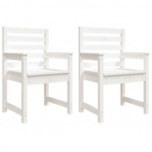 Sillas jardín 2 uds madera maciza pino blanco 60x48x91 cm H