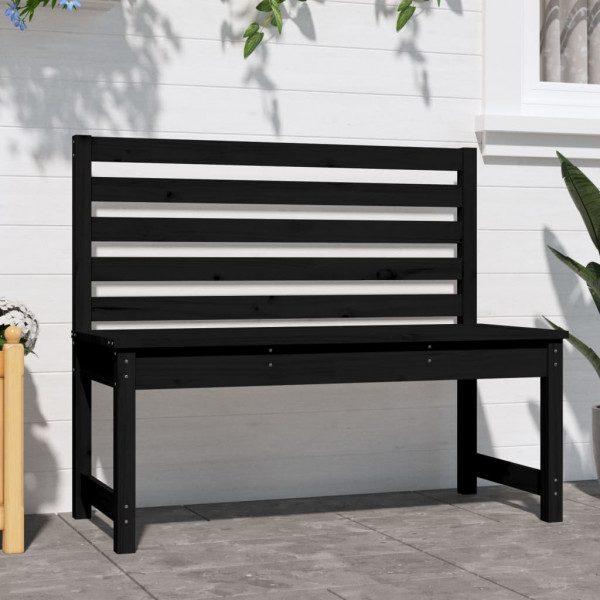 Banco de jardín madera maciza pino negro 109 cm M 3