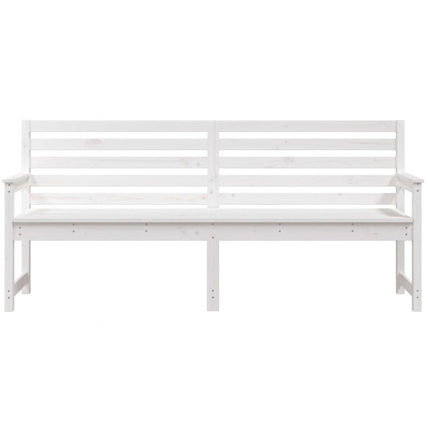 Banco de jardim 203.5x48x91.5 cm madeira de pinho maciça branco M 4