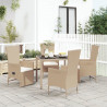 Set comedor de jardín 5 pzas con cojines ratán sintético beige 1