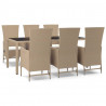 Set comedor de jardín 7 pzas con cojines ratán sintético beige 2