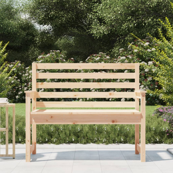 Banco de jardín madera maciza de pino 109x48x91.5 cm M 3