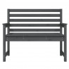 Banco de jardín madera maciza de pino gris 109x48x91.5 cm 4
