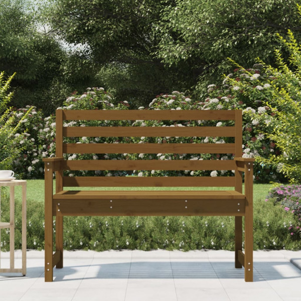 Banco de jardín madera maciza pino marrón miel 109x48x91.5 cm M 3