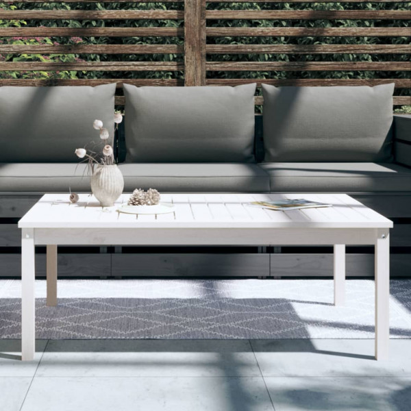 Mesa de jardim 121x82.5x45 cm madeira de pinho maciça branco M 3