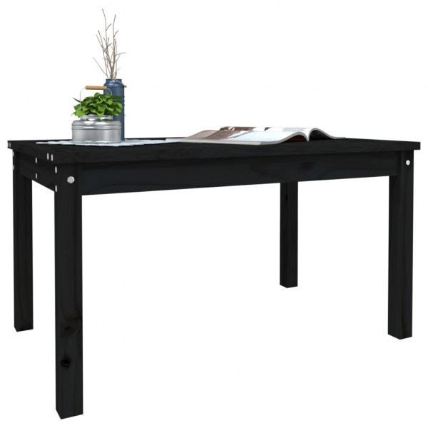 Mesa de jardín madera maciza pino negro 82.5x50.5x45 cm M 4