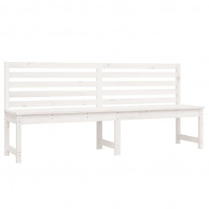 Banco de jardín madera maciza pino blanco 201.5 cm H