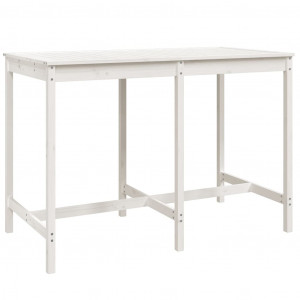 Mesa de jardim 159.5x82.5x110 cm madeira de pinho maciça branco H