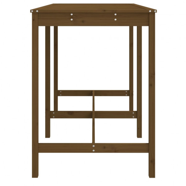 Mesa de jardín madera maciza pino marrón miel 159.5x82.5x110 cm M 5