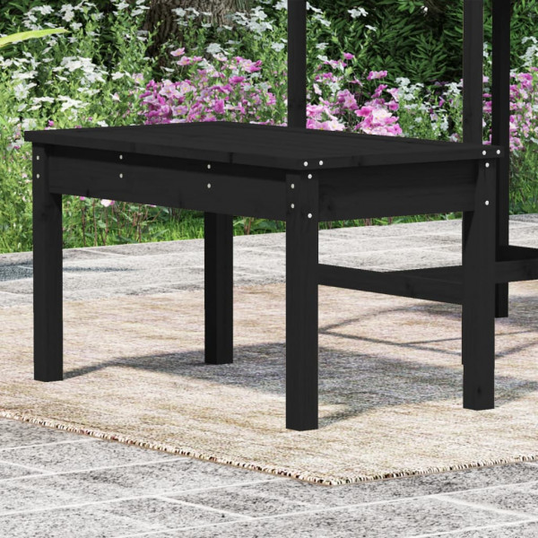 Banco de jardín madera maciza pino negro 80x44x45 cm M 3