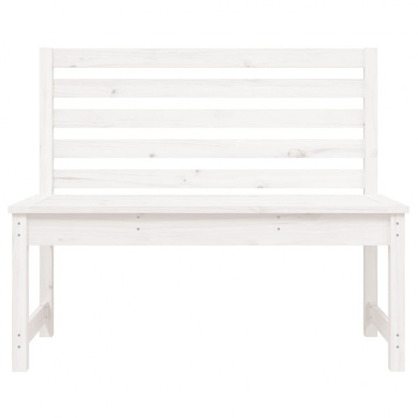 Banco de jardín madera maciza de pino blanco 109 cm M 4